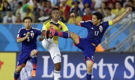 Kolumbijos futbolininkai pergale baigė pirmąjį pasaulio čempionato etapą