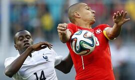 Prancūzijos futbolininkai rungtynėse su šveicarais įmušė penkis įvarčius