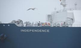 Į Klaipėdą atplaukė laivas-saugykla "Independence"