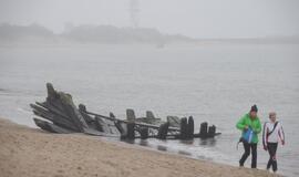 Melnragėje jūra išplovė senovinio laivo liekanas