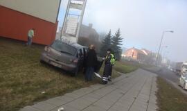 Sudaužytas reklaminis skydas, sužeista vairuotoja