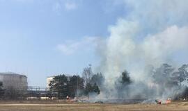 Šalia "Klaipėdos naftos" talpyklų kilo gaisras