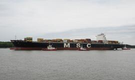 Klaipėdos uoste - konteinervežis "MSC Charleston"