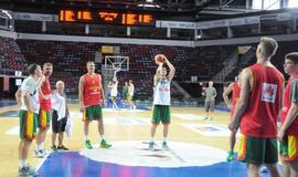 Lietuvos krepšinio rinktinės treniruotė