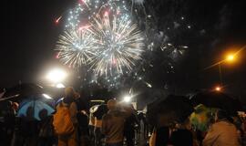 Jūros šventė. Fejerverkai. Teatro aikštė.