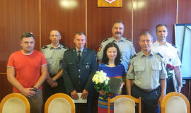 Pasveikinti pasižymėję policininkai