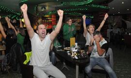 Klaipėdiečiai švenčia Lietuvos krepšininkų pergalę