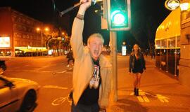 Klaipėdiečiai švenčia Lietuvos krepšininkų pergalę