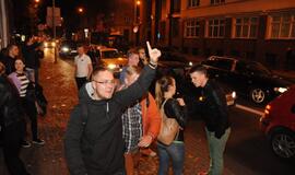 Klaipėdiečiai švenčia Lietuvos krepšininkų pergalę