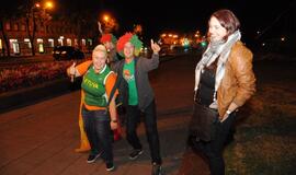 Klaipėdiečiai švenčia Lietuvos krepšininkų pergalę