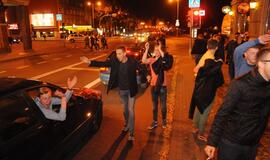 Klaipėdiečiai švenčia Lietuvos krepšininkų pergalę