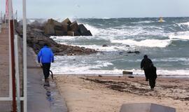 Stiprus vėjas pajūryje