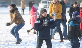 Sniego gniūžčių karas Klaipėdoje