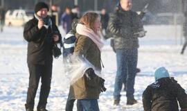 Sniego gniūžčių karas Klaipėdoje