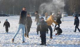 Sniego gniūžčių karas Klaipėdoje