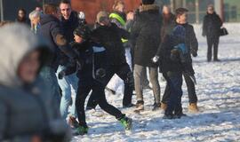 Sniego gniūžčių karas Klaipėdoje