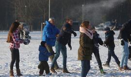 Sniego gniūžčių karas Klaipėdoje