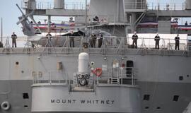 Į Klaipėdą atvyko JAV karinis jūrų laivas USS Mount Whitney