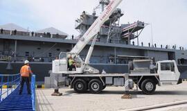 Į Klaipėdą atvyko JAV karinis jūrų laivas USS Mount Whitney