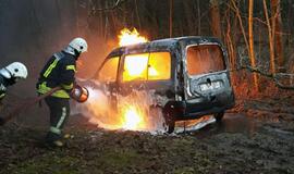Miškelyje šalia Šilutės sudegė automobilis