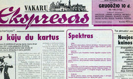„Vakarų ekspresas&quot;. 1991 12 10