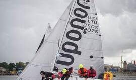 Pirmajame „Kuršių marių regatos“ etape – žmogus už borto