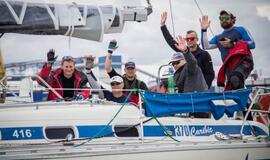 Pirmajame „Kuršių marių regatos“ etape – žmogus už borto