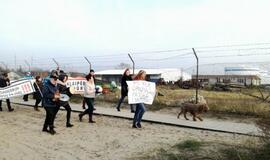 Melnragės bendruomenė protestavo prieš uosto plėtrą