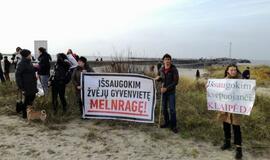 Melnragės bendruomenė protestavo prieš uosto plėtrą