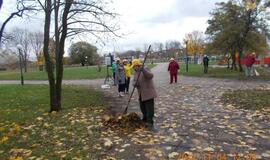 Klaipėdiečiai dalyvavo lapų grėbimo talkoje