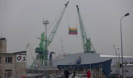 Klaipėdos uoste – 100 metrų ilgio trispalvė