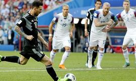 Pasaulio futbolo čempionato debiutantai islandai iškovojo tašką rungtynėse su Argentina