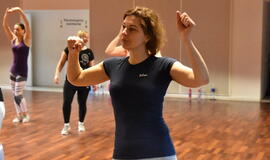 Klaipėdietės žiemą pasitiko zumbos ritmais