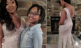 14-metė seseriai mokyklos išleistuvių šventei pasiuvo įspūdingą suknelę