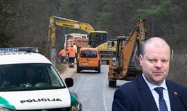 Prie S. Skvernelio namų sulaikytas vyras, ant asfalto užrašęs „vagies namas“