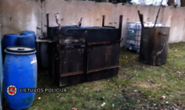 Rietave likviduotas dar vienas naminės degtinės bravoras