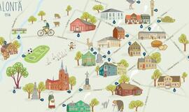 Salantų miestas – pieštiniame žemėlapyje