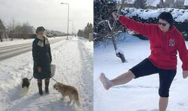 Vaikščiotojai: basomis po sniegą, su lazdomis, vieni ar su keturkojais