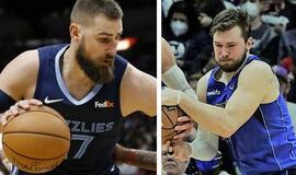 Luka Dončičius ir Jonas Valančiūnas.