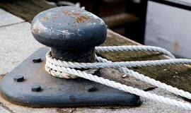 Virve pririštas laivas