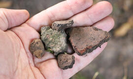 Kuršių piliavietėje iki šiol galima aptikti tūkstančio metų senumo liudytojų: delne - lipdytos keramikos puodų šukės.