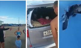 Kryme iš karinio poligono paleistas sviedinys pataikė į rusų turisto automobilį 