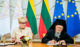 Ministrės Pirmininkės Ingridos Šimonytės susitikimas su Visuotiniu patriarchu Baltramiejumi