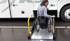 Keleiviams su specialiais poreikiais pritaikytų tarpmiestinių autobusų pristatymo renginys. ELTA / Dainius Labutis