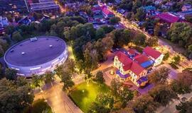 Panoraminis vaizdas į Palangos Koncertų salę ir Kurhauzą