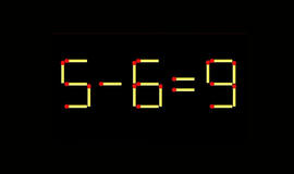 Matematinė anomalija: ištaisykite „5 − 6 = 9“, perkeldami tik 1 degtuką