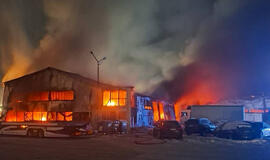 Marijampolėje sudegė 10–15 vilkikų VPGT nuotr.