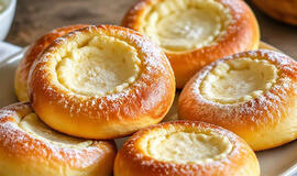 iš varškės ir kiaušinių tobulos bandelės