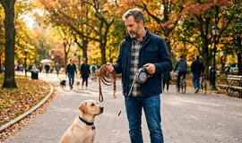 Šunų klasikinio ir ištraukiamo (automatinio) pavadėlio palyginimas: kas geriau?
