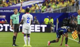 Pasaulio futbolo čempionato rungtynių momentas
